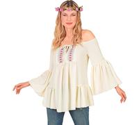 W WIDMANN MILANO Party Fashion - Blouse hippie pour femmes, style servante, cottagecore, pour carnaval et fêtes à thème