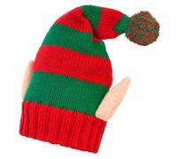 W WIDMANN MILANO Party Fashion - Bonnet d'elfe tricoté avec oreilles | Bonnet de Noël style lutin, accessoire de costume pour les assistants du Père Noël, fête de Noël