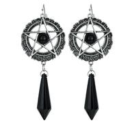 W WIDMANN MILANO Party Fashion - Boucles d'oreilles Satan avec pentagramme et cristal, accessoires de costume pour Halloween et carnaval