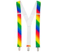 W WIDMANN MILANO Party Fashion - Bretelles aux couleurs de l'arc-en-ciel | Taille réglable, accessoire de déguisement pour le CSD, le carnaval, idéal pour les déguisements de clown