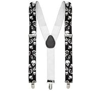 W WIDMANN MILANO Party Fashion - Bretelles avec têtes de mort | Accessoire réglable pour Halloween, le carnaval, les soirées à thème et les costumes d'horreur effrayants