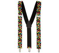 Widmann Bretelles confettis à pois colorés – réglables avec clips – Taille unique Multicolore