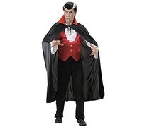 W WIDMANN MILANO Party Fashion, Cape 4494S, Design élégant avec col en satin rouge, polyvalente pour Halloween et soirées, confortable en 100% polyester, unisexe et facile à entretenir