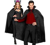 W WIDMANN MILANO Party Fashion - Cape noire 130 cm | Accessoires de déguisement de vampire, sorcière et magicien pour Halloween, le carnaval et les soirées à thème