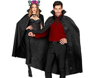 W WIDMANN MILANO Party Fashion - Cape noire 130 cm | Accessoires de déguisement de vampire, sorcière et magicien pour Halloween, le carnaval et les soirées à thème