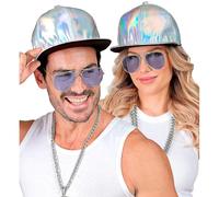 W WIDMANN MILANO Party Fashion - Casquette snapback à surface brillante, accessoire de costume pour carnaval, festival et mode