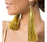 W WIDMANN MILANO Party Fashion Chaks - Boucles d'oreilles Lametta, 17 cm de long, Clous d'oreilles scintillants, Bijoux fantaisie, Accessoire pour carnaval, fête, festival