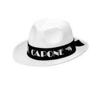WIDMANN 01885 - Chapeau en Feutre Al Capone, Adulte Unisexe, 1920, 1930, Gangster, Carnaval, Fêtes à thème, Taille Unique, Couleur Blanc