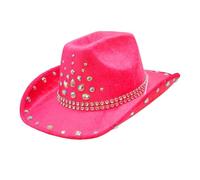 W WIDMANN MILANO Party Fashion - Chapeau cowgirl ou cowboy avec diamants, pour adultes, accessoire carnaval, enterrement de vie de garçon