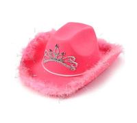 W WIDMANN MILANO Party Fashion - Chapeau de cowboy avec tiare et lametta, Western, Indien, Texas, Ranger, Enterrement de vie de garçon