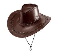 W WIDMANN MILANO Party Fashion - Chapeau de cowboy en similicuir, ranger, shérif, cowgirl, western, carnaval