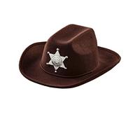 W WIDMANN MILANO Party Fashion - Chapeau de cowboy pour enfants, avec étoile de shérif, marron, en feutre, Far West, Chapeau, Accessoire, Carnaval