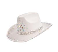W WIDMANN MILANO Party Fashion - Chapeau de cowgirl ou cowboy avec diamants pour adulte, accessoire carnaval, enterrement de vie de jeune fille