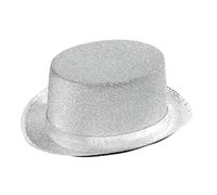 W WIDMANN MILANO Party Fashion - Chapeau haut-de-forme en lurex, 10 cm | Coiffe scintillante pour le carnaval, les soirées à thème, les spectacles, le cabaret et les costumes pailletés