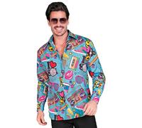 W WIDMANN MILANO Party Fashion - Chemise de soirée à imprimé intégral Voyant, Manches Longues, Costume pour Homme pour Le Carnaval