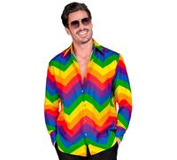 W WIDMANN MILANO Party Fashion - Chemise de soirée à imprimé intégral voyant, manches longues, costume pour homme pour le carnaval