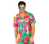 W WIDMANN MILANO Party Fashion - Chemise d'été pour Homme, Manches Courtes, Chemise hawaïenne pour Le Carnaval, Les Festivals, Les Vacances