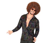W WIDMANN MILANO Party Fashion - Chemise disco années 70 pour hommes, chemise rétro pour carnaval, soirées à thème