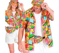 W WIDMANN MILANO Party Fashion - Chemise Funky Fashion des années 80, Tenue de fête, T-shirt, Haut, Costumes de carnaval