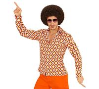 W WIDMANN MILANO Party Fashion - Chemise pour homme des années 70, Rhombus, style disco, style rétro, costumes de carnaval