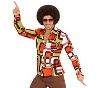 W WIDMANN MILANO Party Fashion - Chemise pour Homme Style années 70 | Style Groovy, chemise look disco, design rétro, déguisement pour le carnaval et les soirées à thème