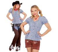 W WIDMANN MILANO Party Fashion - chemisier, bavaroise, chemisier en costume traditionnel, chemise femme, fête de la bière, cowgirl, shérif