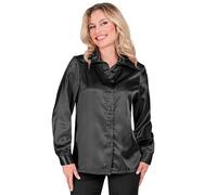 W WIDMANN MILANO Party Fashion - Blouse en satin pour femmes, années 70 Disco Fever, style rétro, Schlagermove, chemise de fête, chemise pour femmes