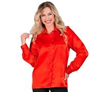 W WIDMANN MILANO Party Fashion - Blouse en satin pour femmes, années 70 Disco Fever, style rétro, Schlagermove, chemise de fête, chemise pour femmes