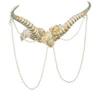 W WIDMANN MILANO Party Fashion - Coiffe avec cornes, applications florales et perles, accessoire pour carnaval, cosplay