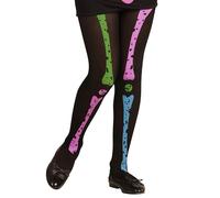 W WIDMANN MILANO Party Fashion - Collant squelette pour fille, danse, gothique, horreur, Halloween, carnaval, 70 DEN