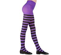 Widmann Milano Collants pour enfants Party Fashion 70 DEN rayés violet et noir Taille 6-8 ans