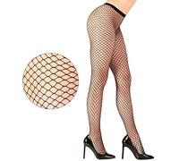 WIDMANN MILANO PARTY FASHION W Collants résille avec Grandes Mailles, Noir, Halloween, Carnaval