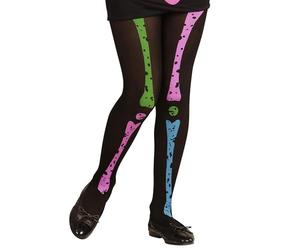 W WIDMANN MILANO Party Fashion - Collants squelette pour enfants, 70 DEN, Halloween, carnaval, soirée à thème