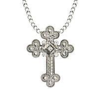 W WIDMANN MILANO Party Fashion - Collier avec croix en strass | Croix ornée de pierres décoratives pour les costumes gothiques et religieux, le carnaval et les soirées à thème