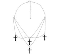 W WIDMANN MILANO Party Fashion - Collier croix pour femmes, bijou gothique avec pendentif, accessoire de costume pour Halloween, carnaval