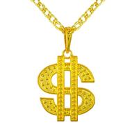 W WIDMANN MILANO Party Fashion - Collier avec signe dollar, chaîne avec strass, or, accessoire pour costumes de carnaval