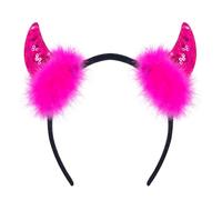W WIDMANN MILANO Party Fashion - Cornes de diable avec paillettes, serre-tête, accessoire pour déguisements de diable, Halloween, JGA