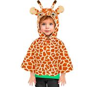 W WIDMANN MILANO Party Fashion - Costume animalier pour enfant, poncho à capuche en peluche, 98 cm, déguisement pour carnaval et fêtes