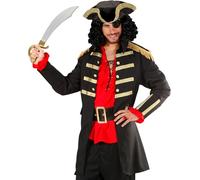 W WIDMANN MILANO Party Fashion - Costume Capitaine Pirate, manteau et chapeau, corsaire, flibustier, carnaval