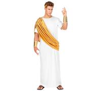 W WIDMANN MILANO Party Fashion - Costume César, toge, pour Romains et Grecs, Empereur, Imperator, déguisements de Carnaval, Blanc.