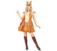 W WIDMANN MILANO Party Fashion - Costume chevreuil, robe avec jupon, bois de cerf, renne, costume d'animal, carnaval