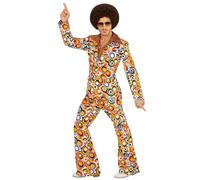 W WIDMANN MILANO Party Fashion - Costume Costume des années 70, veste et pantalon, hippie, reggae, flower power, disco fever, costumes de carnaval