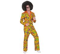 W WIDMANN MILANO Party Fashion - Costume Costume des années 70, veste et pantalon, hippie, reggae, flower power, disco fever, costumes de carnaval