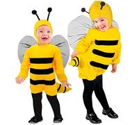 W WIDMANN MILANO Party Fashion - Costume d'abeille pour enfant | Avec salopette et couvre-chef, déguisement pour garçons ou filles, costume d'animal pour le carnaval, fêtes à thème