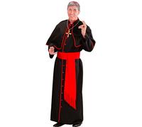 W WIDMANN MILANO Party Fashion - Costume de cardinal pour homme | Ensemble 4 pièces comprenant robe, ceinture, cape et calotte, costume de prêtre et cardinal pour le carnaval et soirées