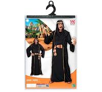 WIDMANN MILANO PARTY FASHION W Sheik-Noir Widmann 10182 - Costume de cheikh, robe longue, gilet et foulard, Sultan, Arabe, pour carnaval, soirée à thème, Homme