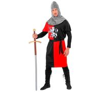 W WIDMANN MILANO Party Fashion - Costume de chevalier médiéval | Ensemble de costume avec manteau, ceinture et bonnet argenté - soirées à thème croisés, chevaliers, Moyen Âge