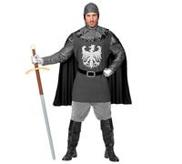 Widmann Déguisement Chevalier – Manteau avec Cape, Ceinture et Capuche – M Gris