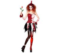 W WIDMANN MILANO Party Fashion - Costume de clown d'horreur pour femme | Ensemble 3 pièces avec robe, bracelets et chapeau style arlequin tueur pour Halloween et le carnaval