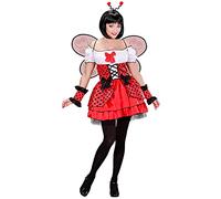 W WIDMANN MILANO Party Fashion, Costume de coccinelle, robe élégante, ailes colorées, chauffe-bras, palmes, ajustement confortable, lavable en machine, parfait pour toutes les occasions